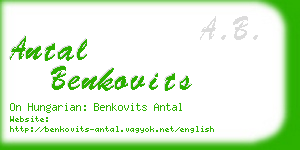 antal benkovits business card